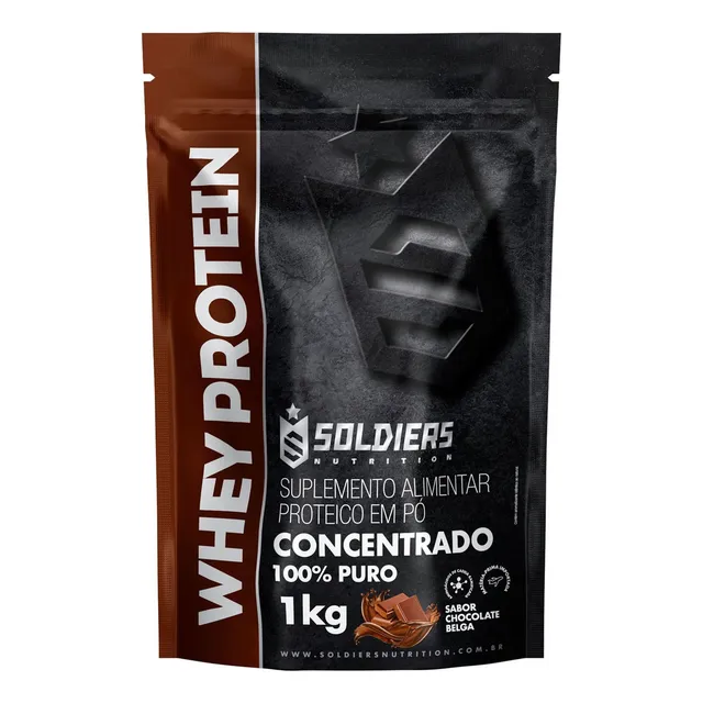 Whey Protein Concentrado 1kg Chocolate Belga Soldiers Nutrition Whey Protein Concentrado 1kg Chocolate Belga Soldiers Nutrition