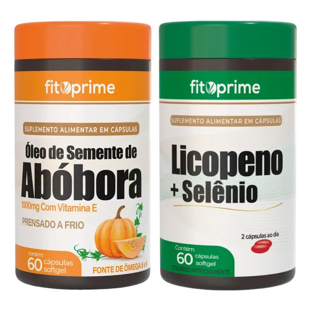 Kit - 1 Óleo De Semente De Abóbora + 1 Licopeno E Selênio 