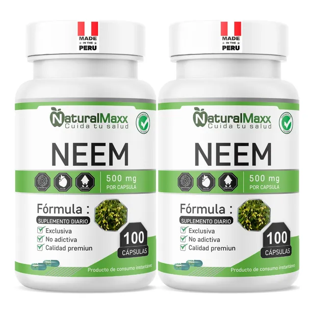 Pack 2 Neem Capsulas 100  Vegetales Organico Naturalmaxx