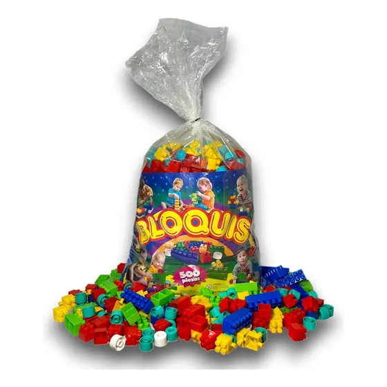 Bolsa 500 Piezas Bloques De Encastre Ladrillitos Bloqus