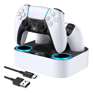 Cargador Para Ps5 2 Controles Dualsense Carga Rápida Con Luz Cargador Para Ps5 2 Controles Dualsense Carga Rápida Con Luz