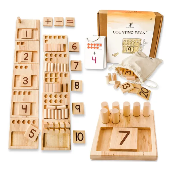 Juego Matemático De Mesa Counting Pegs Little Bud Kids Con T