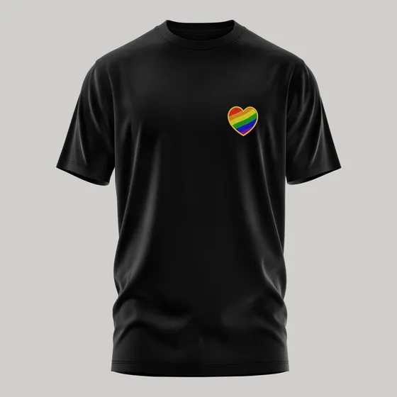 Remera De Algodón Unisex Con Bordado Corazón Lgtb