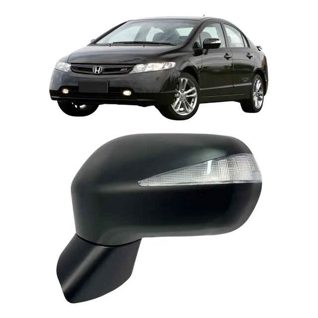 Retrovisor Honda Civic Elétrico 5 Fios 2008 C/seta Preto Le