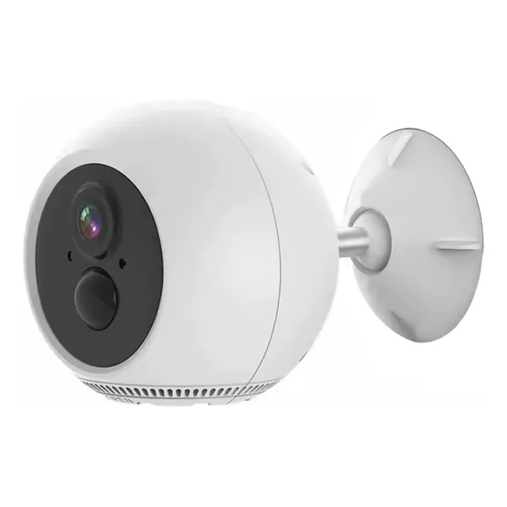 Camara De Exterior Recargable Inalambrica Tuya Redonda Color Blanco