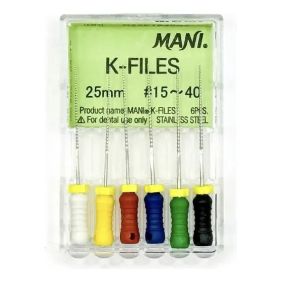 Kit Con 6 Limas Mani K-files 25mm Endodoncia