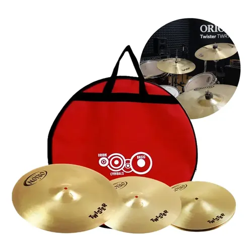 Kit Pratos Hi-Hat Crash Ride Orion Cymbals Twister TWR80 Liga