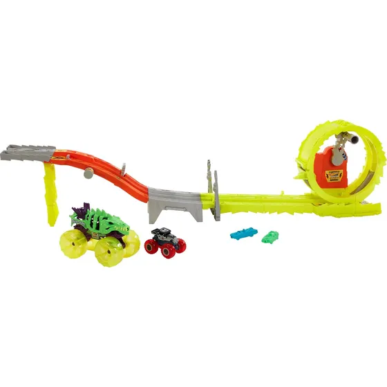 Hot Wheels Monster Trucks - Pista Y 2 Camiones Race & Chase