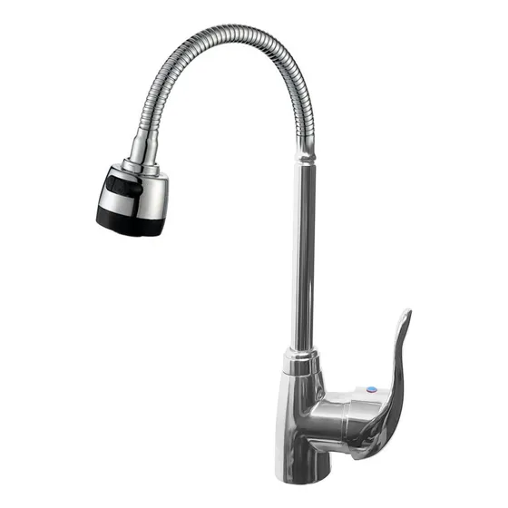 Griferia De Cocina Monocomando Libercam Rm-100 Canilla Mezcladora Mesada Cuello Flexible Lluvia Chorro Color Plateado