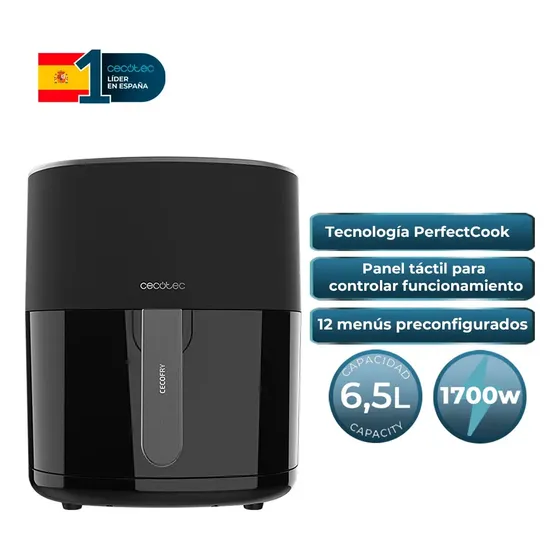 Freidora De Aire Cecotec Fantastik 6500 1700w 6,5l Negro - Negro