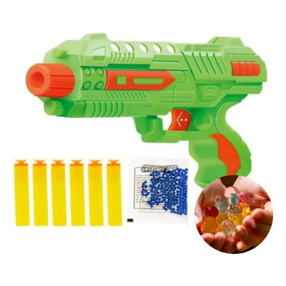 Pistola Arminha Nerf Dardo Plástico E Bolinha D Água Orbeez