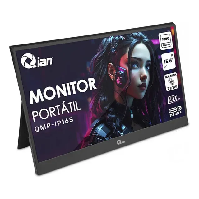 Monitor Portatil Qian 15.6  Fhd Ips Qmp-ip16s