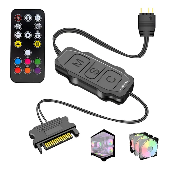 Controladora Sata Argb 5v 3 Pinos Para Cooler Fan C Controle