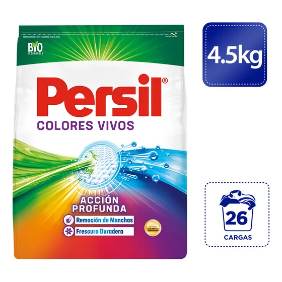 Detergente en polvo Persil Colores Vivos 4.5Kg