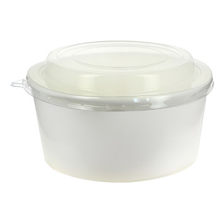 Ensaladera Circular De Cartón Blanco Chica C/tapa Pet 25pzs Ensaladera Circular De Cartón Blanco Chica C/tapa Pet 25pzs