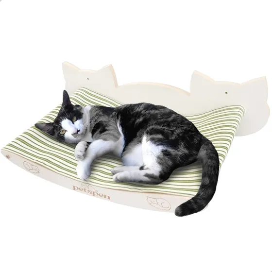 Cama Rede Suspensa De Parede Para Gatos Cama Suspensa Pet Cor Caminha Tecido Verde Petspen