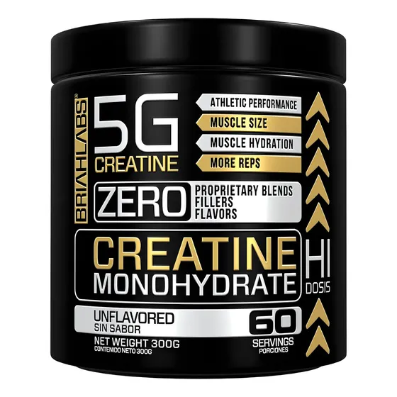 Suplemento En Polvo Briahlabs Suplementos Alimenticios Creatina Monohidratada En Frasco De 300g 60 Un