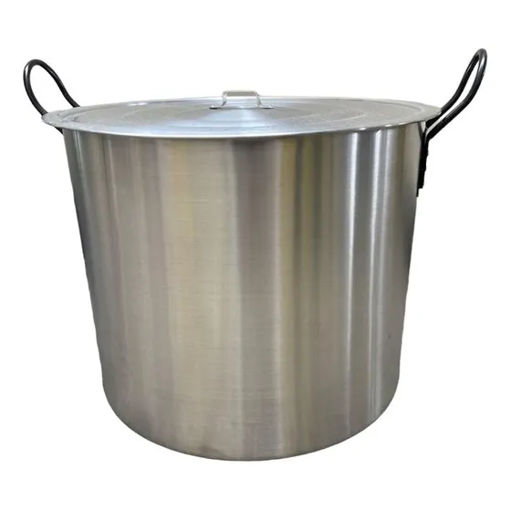 Olla Grande De Aluminio Con Tapa De 142 Litros Nueva