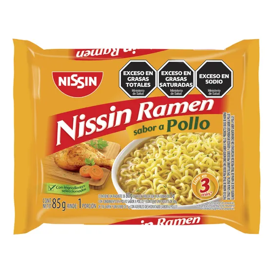 Ramen Nissin Pollo 85 Gr. Fideos En 3 Minutos