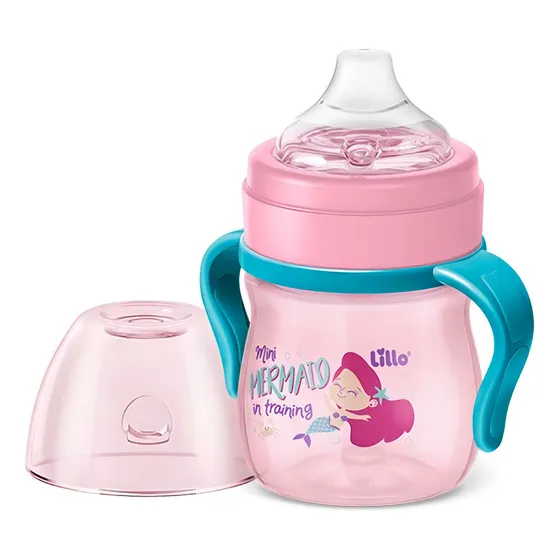 Copo De Treinamento Com Alça Evolution 150ml Rosa - Lillo