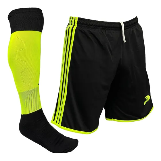 Kit Calção Futebol Forrado + Meião Profissional Longo Placar