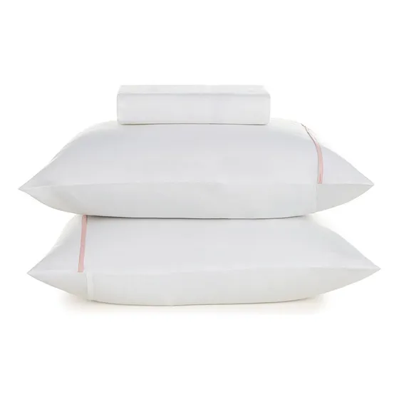 Jogo Cama Casal 200 Fios 100% Algodão Soft Noah Karsten Cor Branco Desenho Do Tecido Liso