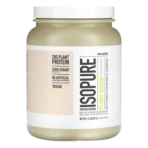 Proteína Isopure Vegana De Origen Vegetal Plant Based 521g Sabor Sin Sabor