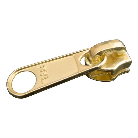 12x Cursor Deslizador Aluminio Ziper Poliester N. 7 Dourado