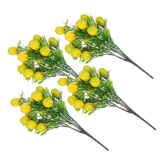 4 Pieza Ramo Rama Fruta Falsa Arbol Limon Decoracion Fresa
