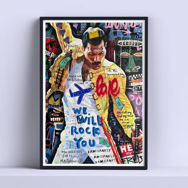 Cuadro Freedie Mercury We Will Rock You 30x40 Listo P Colgar