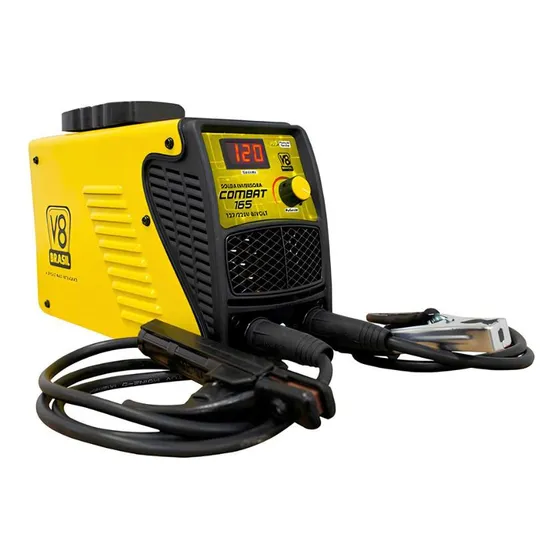 Máquina De Solda Inversora V8 Brasil Combat 165 Monofasica
