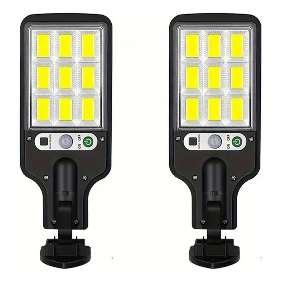 Foco Led Exterior Reflector Solar Sensor Movimiento Kit 2 Un
