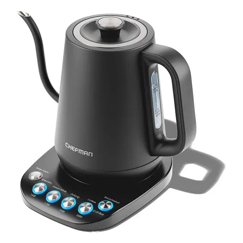 Tetera Eléctrica Chefman Hervidor Acero Inoxidable Rj11-gn-p Color Negro