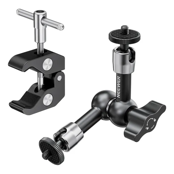 Neewer Super Clamp + 15cm Brazo Mágic Para Monitor Flash Luz