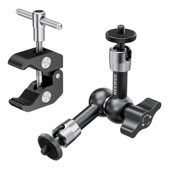 Neewer Super Clamp + 15cm Brazo Mágic Para Monitor Flash Luz