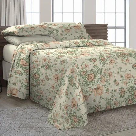 Cobre Leito Colcha Piquet Casal 3 Peças Tecido Algodão