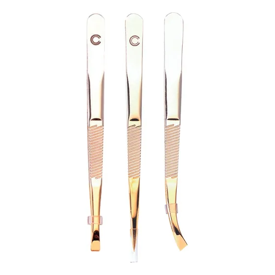 Set De Pinzas Doradas Basicare (punta Curva/ Fina/ Recta)