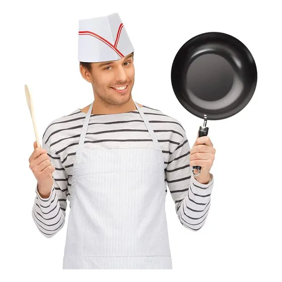 Gorro De Chef Papel Desechables Borde Rojo 50 Piezas