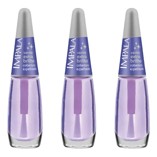 Kit Esmalte Verniz Impala Extra Brilho 7,5ml C/3