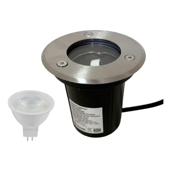Luminaria Empotrable A Piso Con Foco 7w B. Frio Led Gu5.3