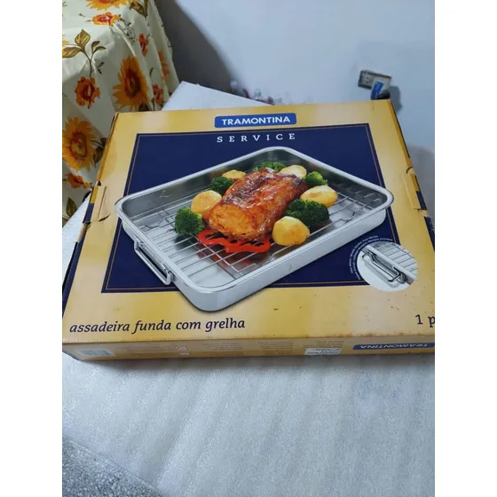Bandeja De Acero Inoxidable Con Asas Tramontina Como Nueva