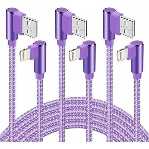 Para iPhone 3 Unidade 90 Grado Largo Cable Nailon Tejido 7w