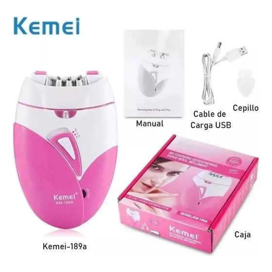 Depiladora Femenina Recargable Kemei