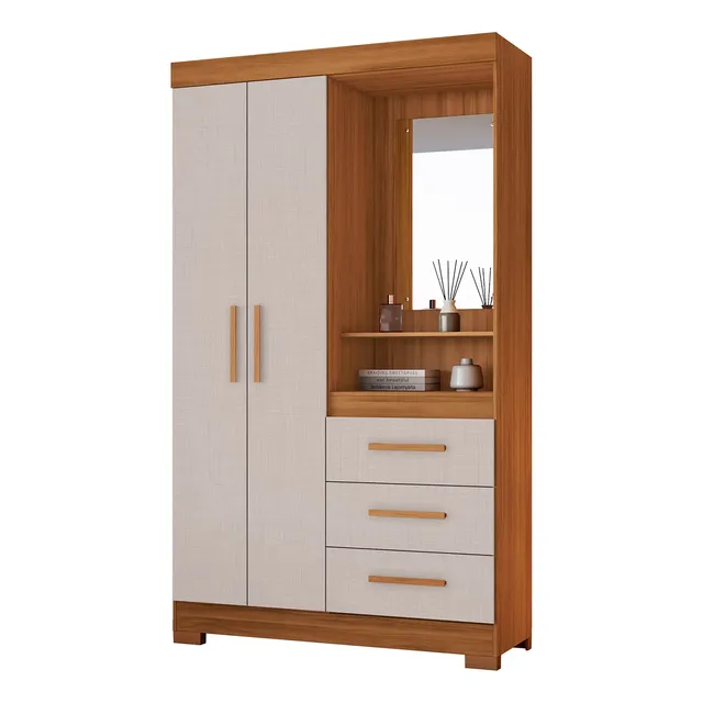 Guarda-roupa NT 5170 Freijó com Off White 2 Portas Notável