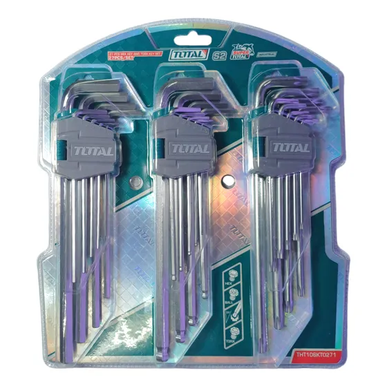 Total Jgo. Llaves Allen Hex. Y Torx  27 Pzas