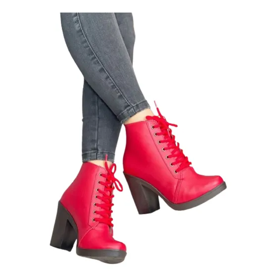Botines Altos Para Dama Con Cordones