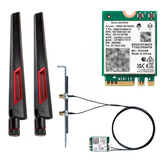 Kit Placa Wifi 6e Bluetooth 5 Pc Escritorio Intel Ax210 Ngw