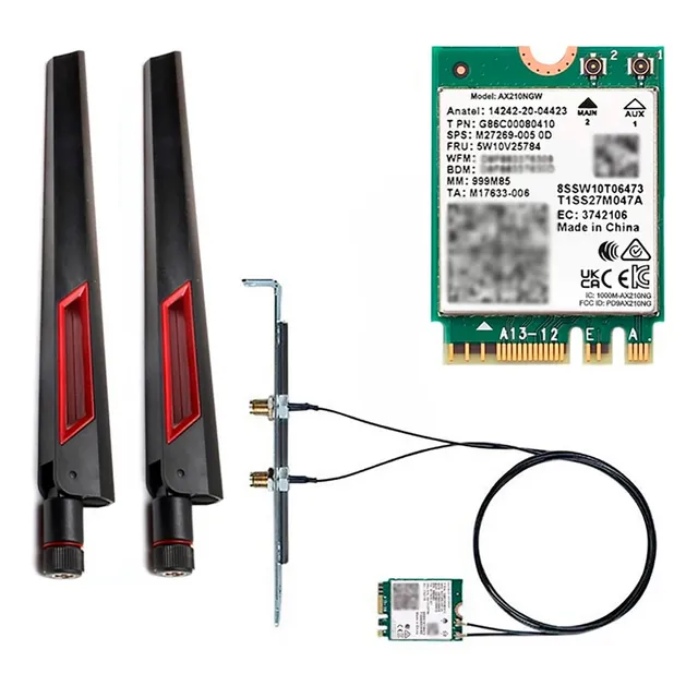 Kit Placa Wifi 6e Bluetooth 5 Pc Escritorio Intel Ax210 Ngw