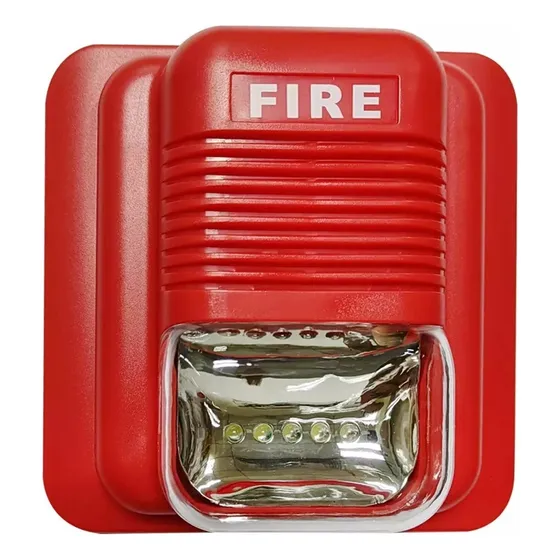 Alarme De Incêndio Com Sirene E Luz Estroboscópica D