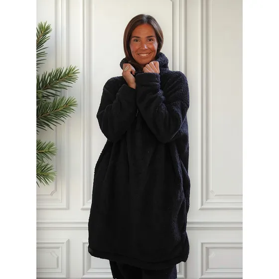 Maxi Buzo Manta Corderito Bifaz Oversize Unisex Maxi Pijama